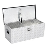 Garvee Coffre à Outils 76 × 38 × 35 cm en Aluminium Strié Léger, Rangement pour Benne de Pick-up, Camion et Remorque, Argenté - Argent