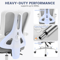 Garvee Chaise de bureau ergonomique en maille respirante et confortable, avec soutien lombaire et repose-pieds réglables