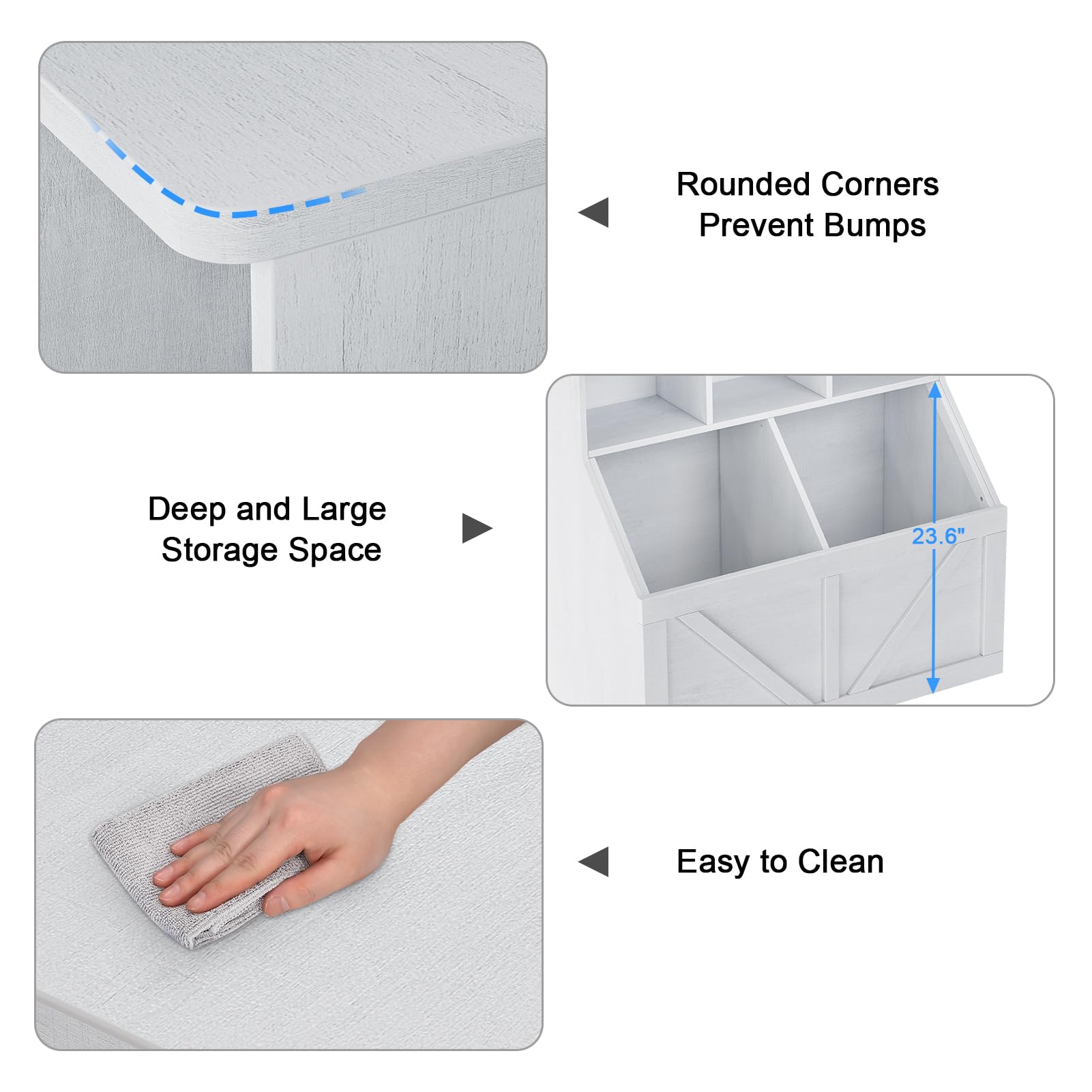 Étagère pour enfants Garvee avec rangement pour livres et jouets, multifonctionnelle et stable, en MDF et bois aggloméré, idéale pour la salle de jeux ou la chambre d'enfant, 90 cm (35,4 po), blanche.