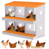 Garvee Nichoir à 6 compartiments, en acier galvanisé avec plateau de récupération des œufs, 81 × 43 × 47,5 cm, pour poules, canards, oies et lapins, jardin et ferme (support non inclus) - Orange