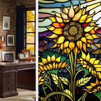 Film adhésif pour vitres Garvee, motif tournesol, adhérence statique, protection UV, 60 x 100 cm, pour la maison et le bureau