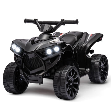 Garvee Quad électrique enfant 6 V avec éclairage LED, musique et conduite sécurisée, noir, dès 3 ans