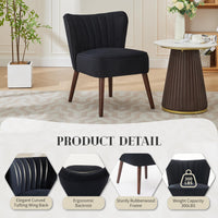 Fauteuil de salon moderne Garvee, fauteuil d'appoint style milieu du siècle, revêtement en velours, pieds réglables, pieds en bois noir pour salon et salle à manger