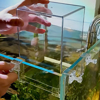 Support de levage transparent pour poissons d'aquarium Garvee en acrylique, pour parois d'aquarium de 18 mm, 12 x 13 x 19 cm