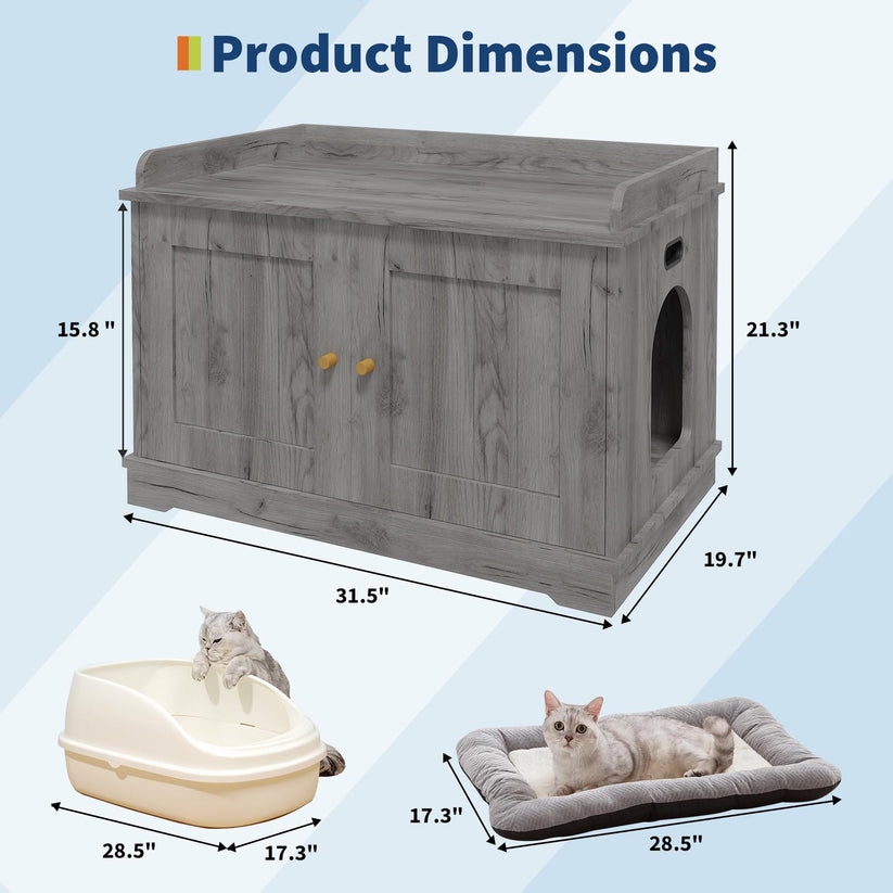 Dimensions meuble cache litière 80cm volume intérieur spacieux