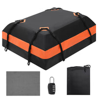 Sacoche de toit Garvee pour voiture, 425 litres (15 pieds cubes), étanche, avec 8 sangles renforcées, compatible avec tous les véhicules, idéale pour les voyages, dimensions : L 112 x l 86 x H 43 cm (44 x 34 x 17 pouces), noire.