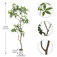 Arbre artificiel Schefflera Garvee de 1,98 m (6,5 pi) avec feuilles et tronc réalistes, idéal pour le salon et le bureau. Facile d'entretien, durable, pré-planté et vert.
