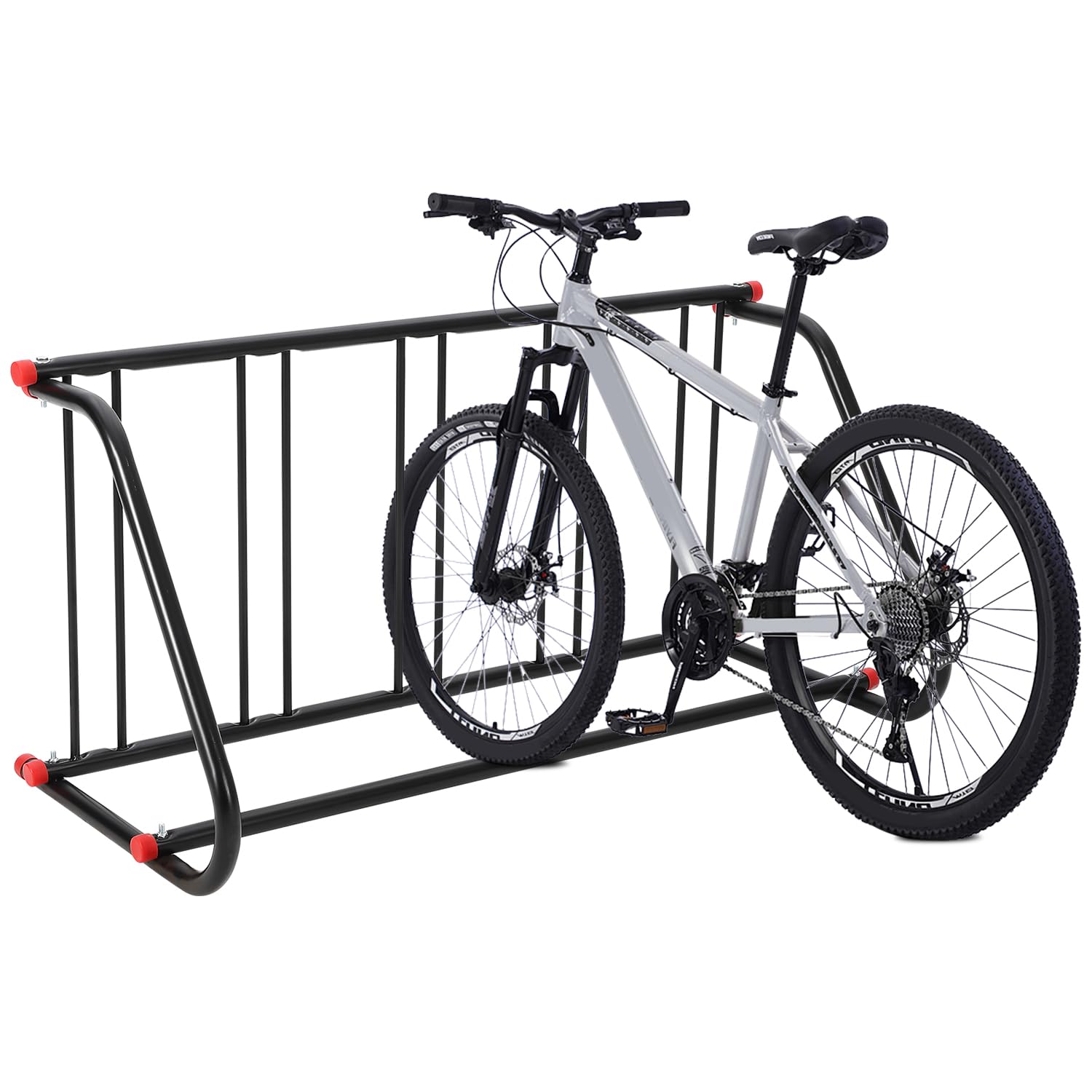 Support de vélo de sol Garvee pour 5 vélos, en métal résistant à la rouille, pour l'intérieur et l'extérieur, idéal pour les garages et les écoles, 100 % acier, gain de place.