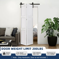 Ensemble de quincaillerie Garvee 24 po pour portes coulissantes pliantes 2 x 10 po, acier, noir, salon et salle à manger, gain de place et silencieux