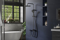 Colonne de douche GARVEE Rain Shower sans accessoires – Colonne de douche ronde en acier inoxydable noir 25 cm