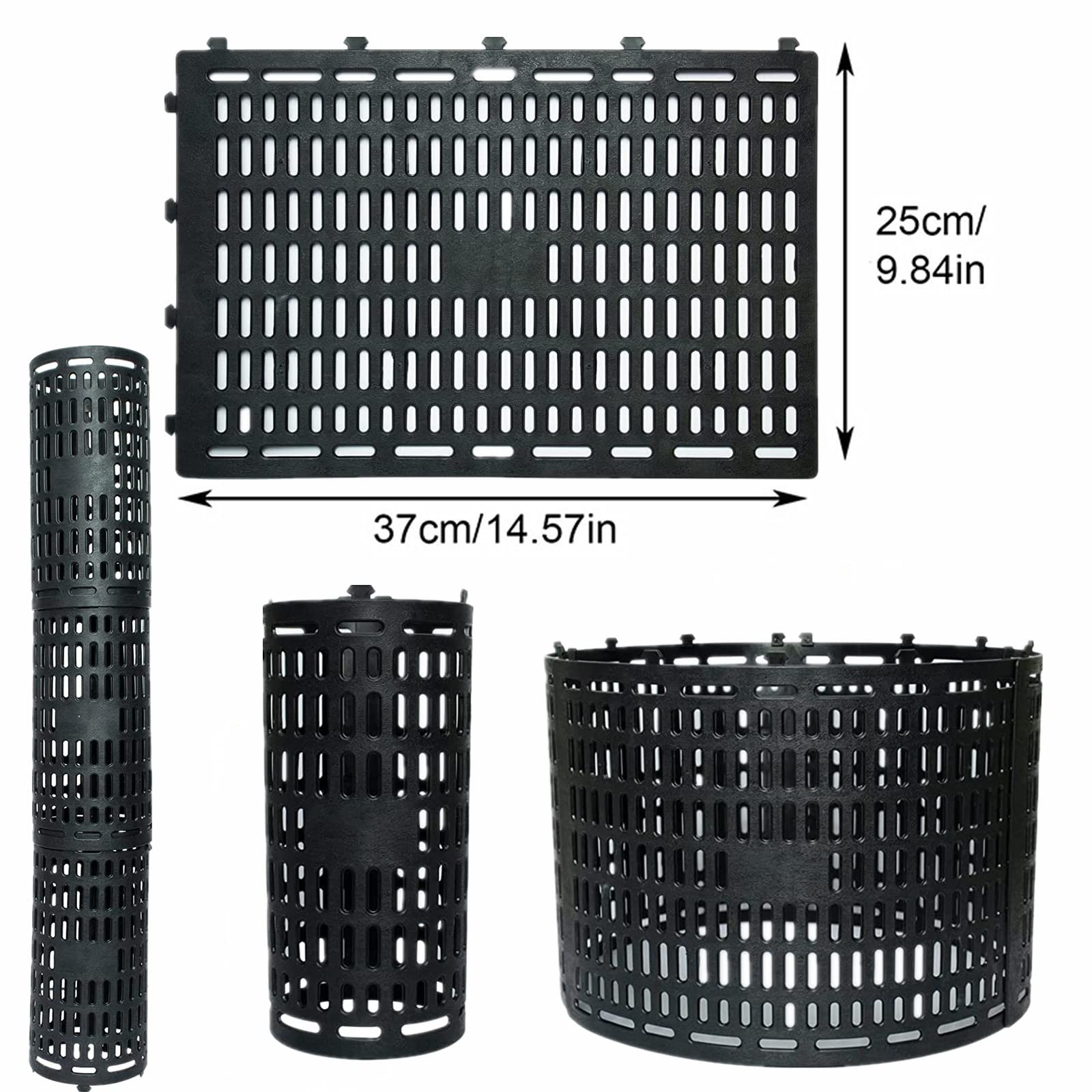 Garvee Protège-tronc extensible 25 × 37 cm en PVC résistant aux UV, housse de protection noire pour arbres, lot de 10 pièces