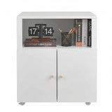 Garvee Armoire Mobile Lourde pour Imprimante avec 2 Portes Acier Rangement Sécurisé Roulettes 360° Bureau Atelier