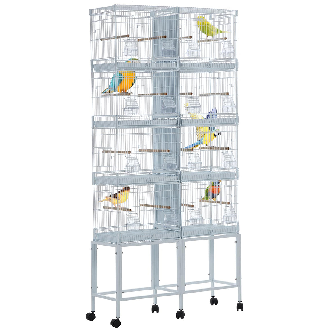Cage à oiseaux extra large Garvee 168 cm de haut avec fond amovible et toit imperméable pour conure, perroquet, perruche ondulée, design coloré, intérieur et extérieur