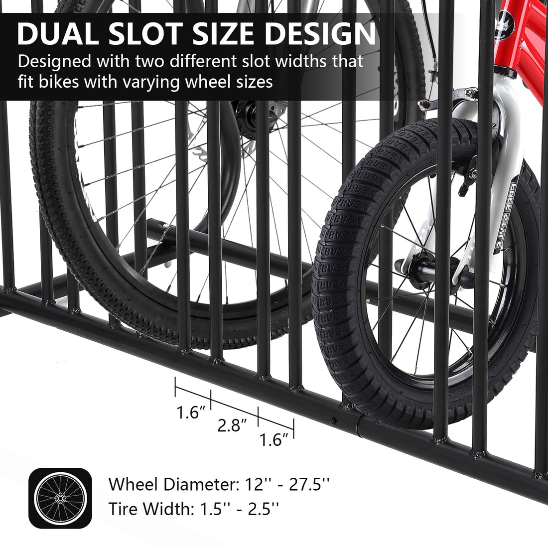 Garvee Porte-vélos, lot de 10, acier thermolaqué, pour garages et événements, 155 cm, robuste et tous temps