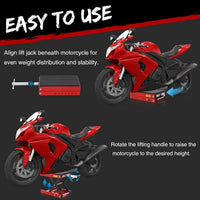 Garvee Cric élévateur professionnel pour moto, support de maintenance jusqu’à 544 kg, plateforme antidérapante, hauteur réglable, idéal atelier et garage