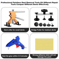 Kit de débosselage sans peinture Garvee – Circuit imprimé LED, maillet en caoutchouc et accessoires pour carrosserie, compact, multicolore