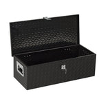 Garvee Coffre à Outils Aluminium 76 cm Verrouillable sous Siège, Étanche et Robuste pour Pick-up, SUV, Van, Antirouille avec Poignée Latérale - Noir