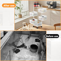 Garvee Étagère de cuisine 3 niveaux en acier carbone avec roulettes, gain de place pour salle de bain, salon, cosmétiques et jouets, blanc