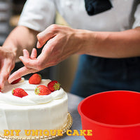 Moule à gâteau en silicone Garvee (2 pièces), rond de 15 cm, rouge | Antiadhésif et démoulage facile | Réutilisable pour les fêtes et la pâtisserie