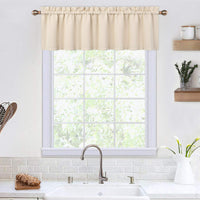 Cantonnières occultantes Garvee, lot de 2, beige, 66 x 114 cm, pour fenêtres, salon, cuisine, chambre, isolation thermique