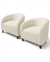 Garvee Set de 2 Fauteuils Accent Bouclé Beige | Confort Ergonomique pour Salon et Bureau | Léger avec Poches Latérales - Gris foncé – Lot de 2