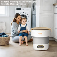 Garvee Mini lave-linge pliable 13 L, capacité 2,5 kg, avec essorage, moteur silencieux, ABS résistant, compact pour camping, voyage et petits espaces, blanc