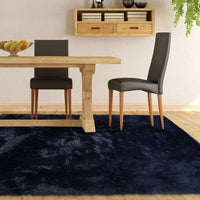 Tapis shaggy Garvee 152 x 244 cm, bleu marine tie-dye, ultra doux et moelleux, haute densité, pour chambre d'enfant ou salon