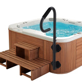 Garvee Main courante pour spa, rotative à 360°, réglable en hauteur de 45 à 120cm, revêtement antidérapant, acier au carbone