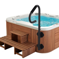 Main courante pour spa Garvee, rotative à 360°, réglable en hauteur de 45 à 120 cm, revêtement antidérapant, acier au carbone, pour une utilisation intérieure et extérieure.