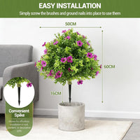 Garvee Lot de 2 arbres artificiels d'intérieur de 60 cm, réalistes, sans entretien, pour la maison, le bureau, les mariages, les fêtes, verts et polyvalents