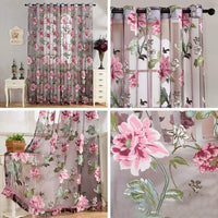 Rideau semi-transparent en polyester brodé Garvee Peomies avec perles, pour salon et chambre, 1 x 2,5 mètres, multicolore