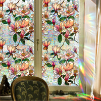 GARVEE Film adhésif opaque anti-UV pour vitres, motif floral, 43 x 200 cm