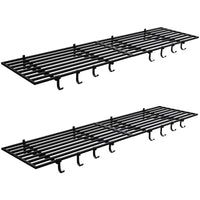 Ensemble de 2 étagères murales Garvee, pour garage, 60 x 120 cm, crochets métalliques, atelier et garage, noir, capacité de charge de 363 kg