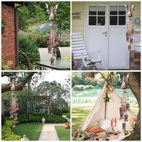 Carillon éolien rétro Garvee avec motif d'ange, résistant aux intempéries, en métal, pour jardin et terrasse, couleur argent.