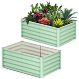 Jardinière surélevée galvanisée Garvee 180 x 90 x 45 cm en acier avec rebord de sécurité pour jardin et terrasse, durable et antirouille