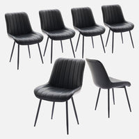 Ensemble de 2 chaises de salle à manger Garvee, chaises modernes en similicuir, assise rembourrée, pieds en métal, pour cuisine et restaurant, noires