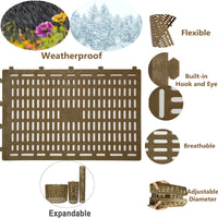 Garvee Protège-tronc ajustable 38 × 25 cm en PVC, maille de protection pour plantes et jeunes arbres, lot de 10, marron