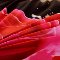 Parure de lit 4 pièces Garvee avec motif floral 3D de grandes roses rouges, idéale pour une chambre nuptiale : housse de couette, drap-housse et taies d’oreiller, rouge.