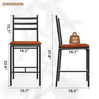 Ensemble de 2 tabourets de bar Garvee, en métal, revêtus de cuir PU marron, pour la cuisine et le bar, ergonomiques