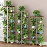 Support à plantes en métal Garvee, 4 niveaux, étagère d'angle, robuste et polyvalent pour une utilisation intérieure et extérieure, salon, balcon, noir