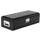 Garvee coffre à outils 99,1 cm en aluminium pour camionnettes, étanche, verrouillable, robuste, avec poignée, pour atelier et transport, argent - Noir
