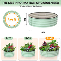 Jardinières surélevées d'extérieur Garvee, lot de 2, 120 x 120 x 30 cm, acier galvanisé, antirouille, structure à base ouverte, vert, pour jardin et balcon