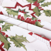 Nappe de Noël Garvee en polyester, 132 x 132 cm, imperméable, résistante à l'huile et facile à nettoyer, motif Noël rouge, idéale pour les fêtes et les repas en salle.