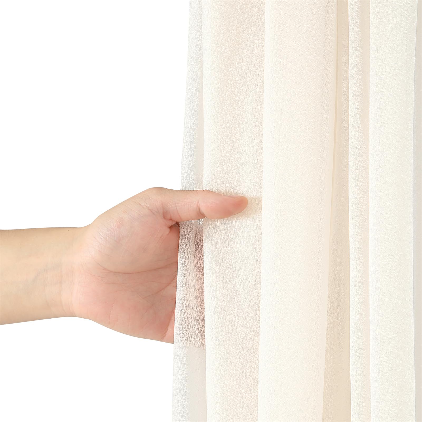 Rideau de tulle d'extérieur Garvee pour arche de mariage, tissu gaze 60 x 550 cm, blanc ivoire, matière douce