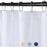 Rideau de douche extra long Garvee en microfibre déperlante blanche 72 x 96 pouces (183 x 244 cm) - Salle de bain
