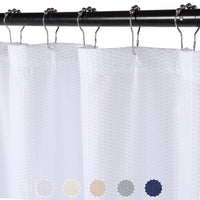 Rideau de douche Garvee en microfibre déperlante blanche 183 x 183 cm (72 x 72 pouces) pour salle de bain, gaufré