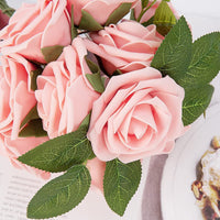 Roses artificielles Garvee, lot de 25, fleurs en mousse, roses, pour décorations de mariage à faire soi-même, couleurs éclatantes, durables et polyvalentes