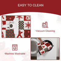 Tapis de Noël Garvee anti-salissures d'extérieur antidérapant, lavable et absorbant, 40 x 80 cm, blanc