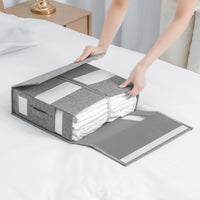 Boîte de rangement sous lit Garvee en 2 pièces avec couvercle, organisateur de literie, grise, polyvalente, anti-poussière, robuste, grande taille