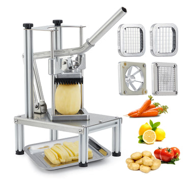 Garvee Coupe-Légumes Professionnel en Acier Inoxydable avec 4 Lames Interchangeables pour Restaurant, Cuisine Professionnelle et Maison